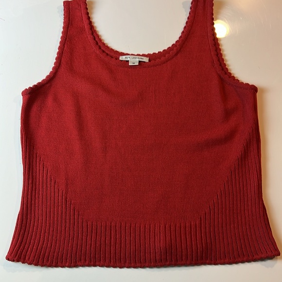❤️ST. JOHN KNIT RED KNIT TANK STYLE TOP SIZE MEDIUM❤️ - Picture 10 of 13